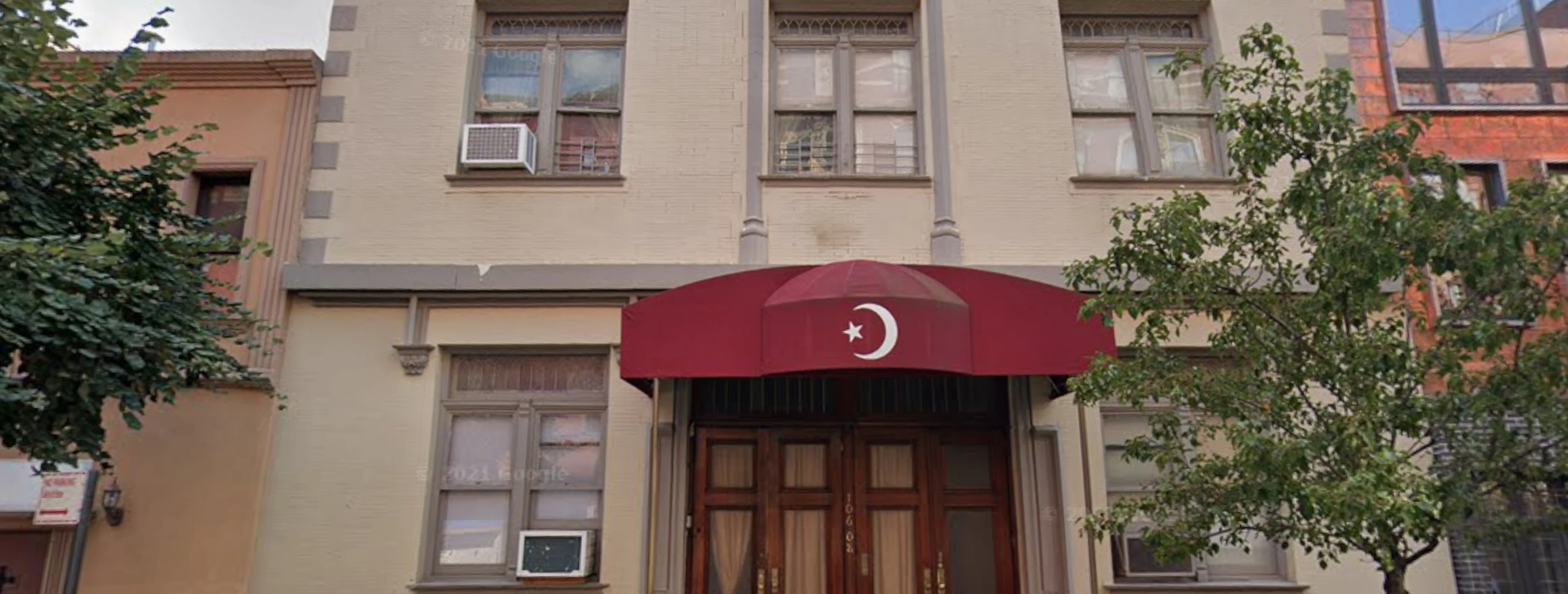 Exterior view of Muhammad Mosque No. 7 New York City building